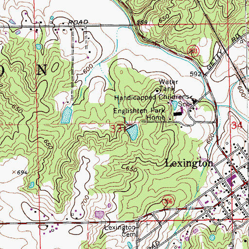 Topographic Map of Presbyterian National Missions Lake Dam, IN