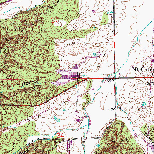 Topographic Map of Elk Creek Structure Number 3, IN