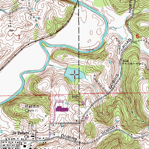 Topographic Map of Dubois Community Club Lake, IN