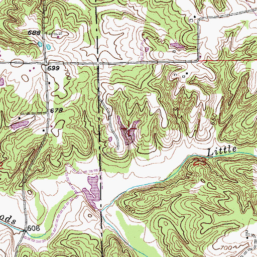 Topographic Map of I V West Lake, IN