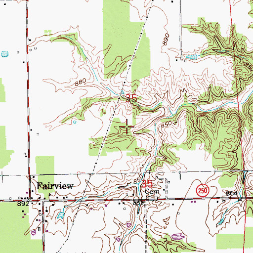 Topographic Map of Daniel D Bray Lake Dam, IN