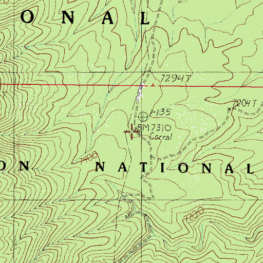 Topographic Map of Cane Corral, AZ