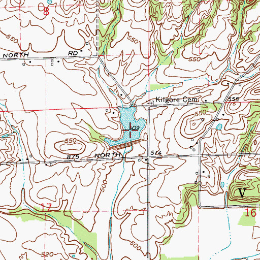 Topographic Map of Prairie Creek Structure Number A-3-2, IN