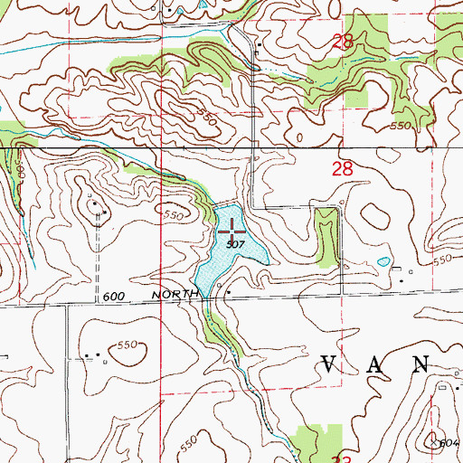 Topographic Map of Prairie Creek Structure Number A-2-2, IN