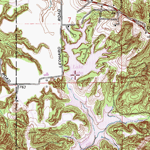 Topographic Map of Nebo Lake Dam, IN
