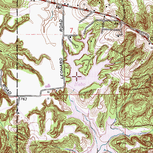 Topographic Map of Little Nebo Lake, IN