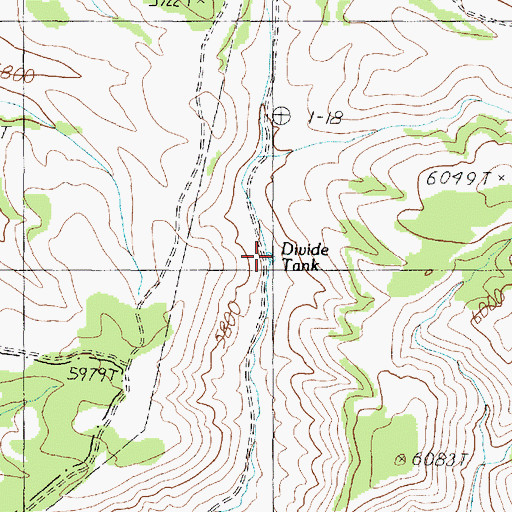 Topographic Map of Divide Tank, AZ