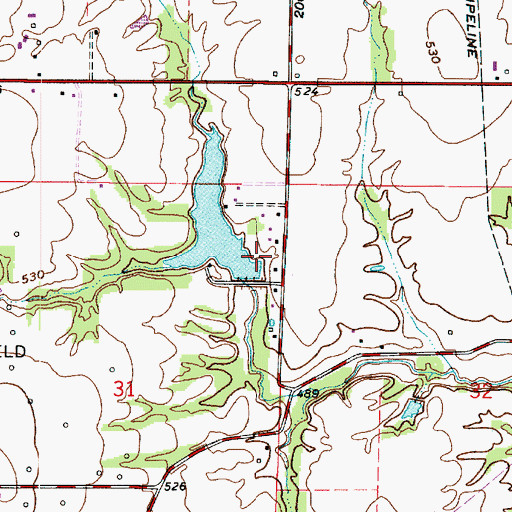 Topographic Map of Busseron Dam Number L-S, IN