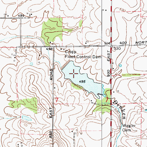 Topographic Map of Prairie Creek Structure Number B-2-1, IN