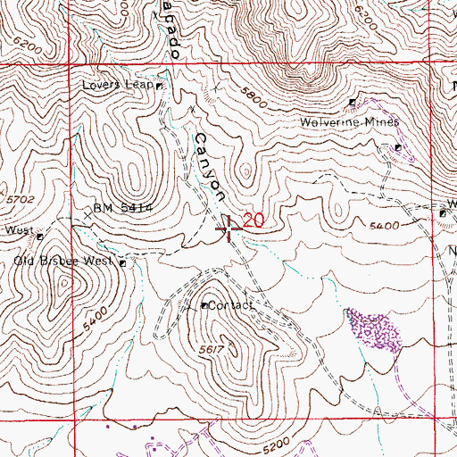 Topographic Map of Escacado Canyon, AZ