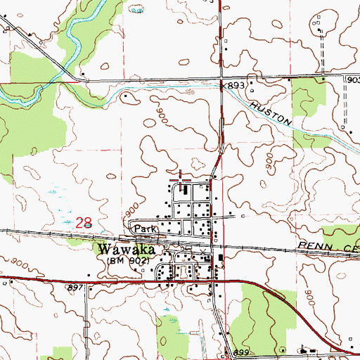 Topographic Map of Wawaka Elementary School, IN