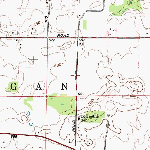 Topographic Map of Laotto Elementary School, IN