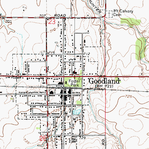 Topographic Map of Goodland Elementary School, IN
