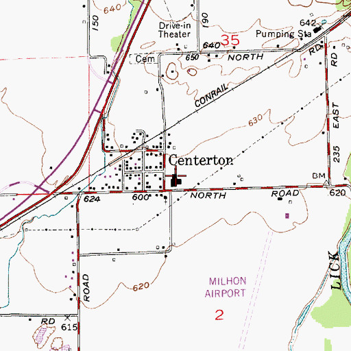 Topographic Map of Centerton Elementary School, IN