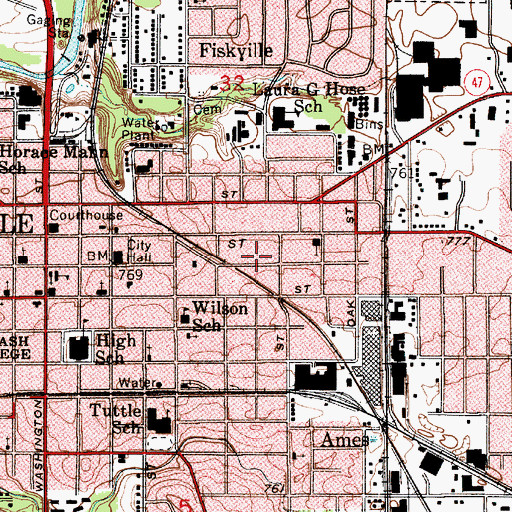 Topographic Map of Anna Wilson Elementary School, IN