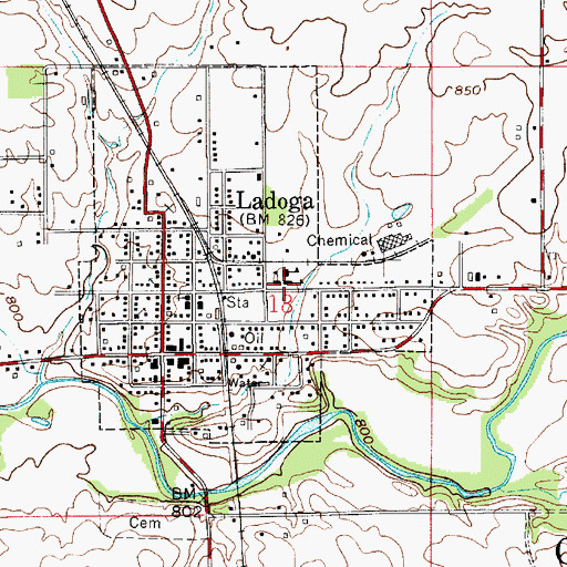 Topographic Map of Lagoda Elementary School, IN