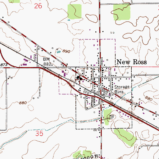 Topographic Map of Walnut Elementary School, IN