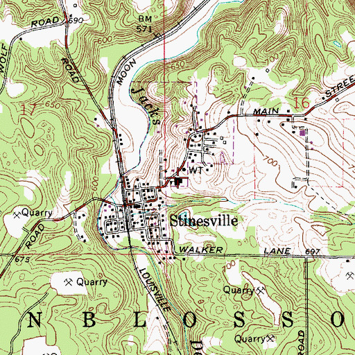 Topographic Map of Stinesville Elementary School, IN