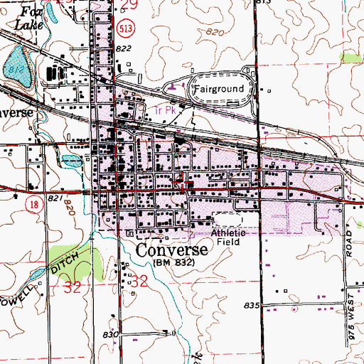 Topographic Map of Converse Elementary School, IN