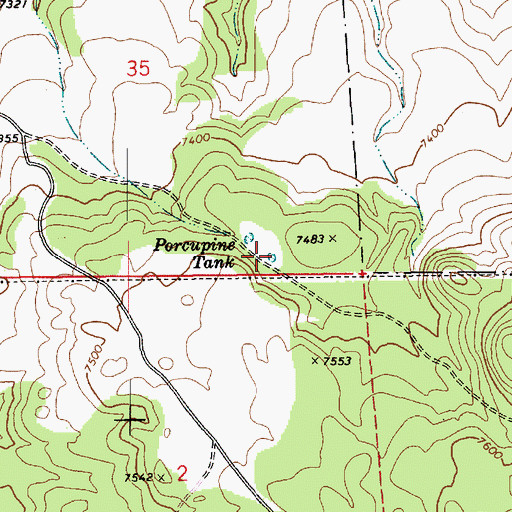 Topographic Map of Circle Tank, AZ