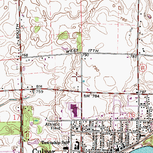 Topographic Map of Culver Elementary School, IN
