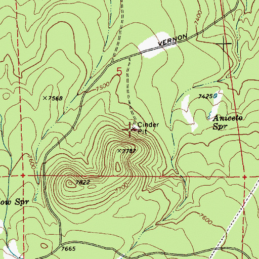 Topographic Map of Aniceto Cinder Pit, AZ