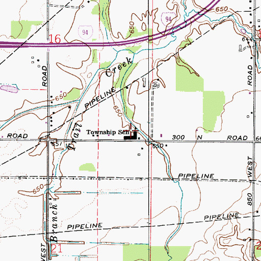 Topographic Map of Coolspring Elementary School, IN