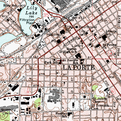 Topographic Map of Park Elementary School, IN