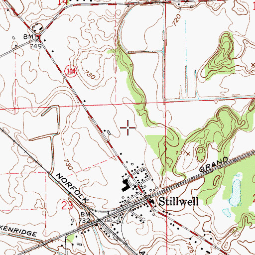 Topographic Map of Stillwell Elementary School, IN