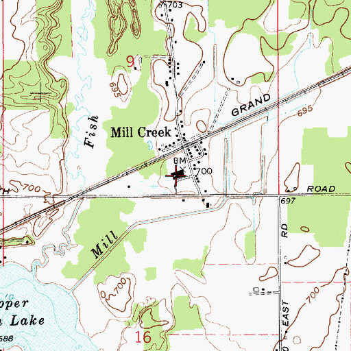 Topographic Map of Mill Creek Elementary School, IN