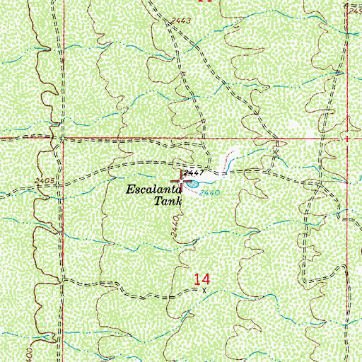 Topographic Map of Escalanta Tank, AZ