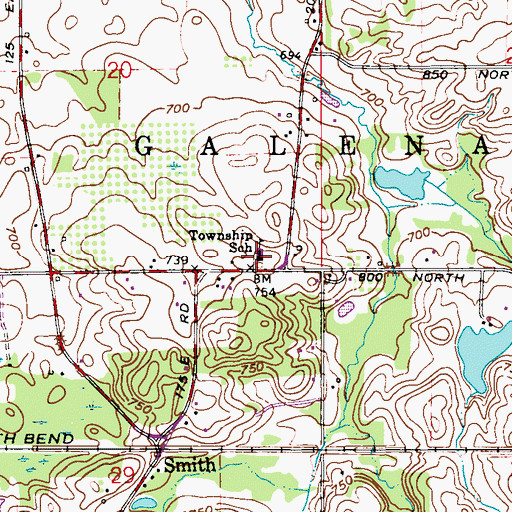 Topographic Map of Galena Elementary School, IN