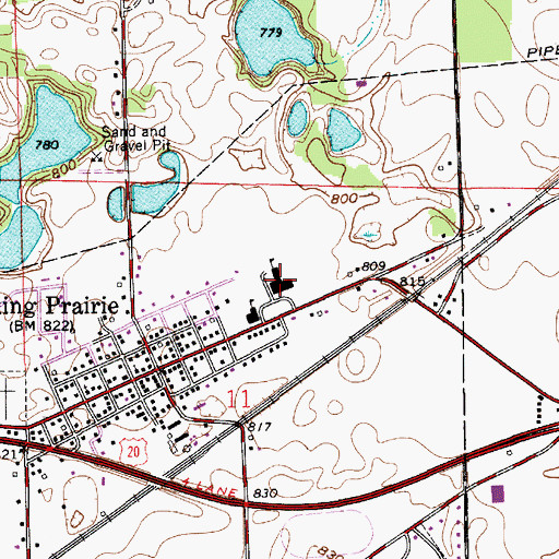 Topographic Map of Rolling Prairie Elementary School, IN