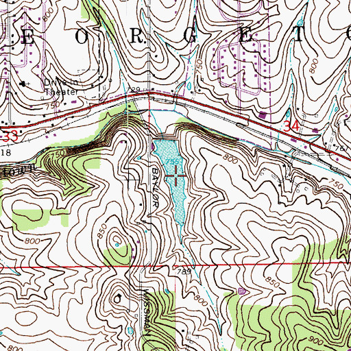 Topographic Map of Georgetown Lake, IN