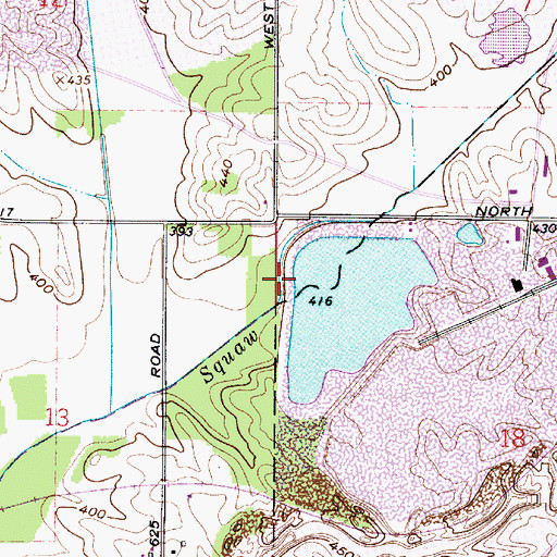 Topographic Map of Washing-Recirculating Reservoir Dam, IN