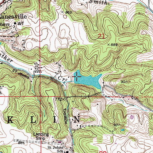 Topographic Map of Lanesville Reservoir Dam, IN