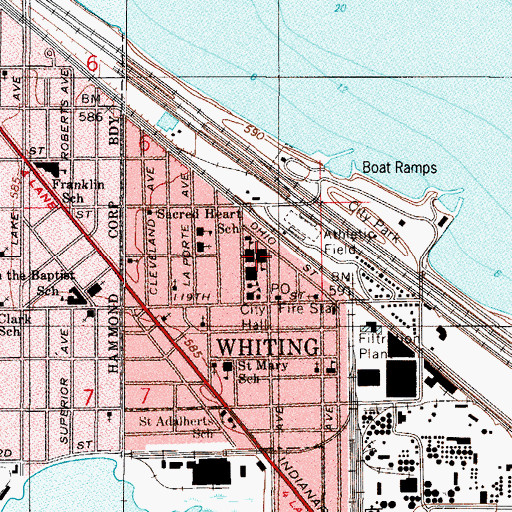 Topographic Map of Nathan Hale Elementary School, IN