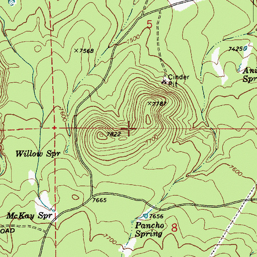 Topographic Map of Aniceto Knoll, AZ