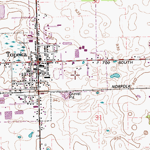 Topographic Map of Topeka Elementary School, IN