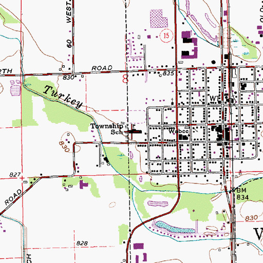 Topographic Map of Milford Elementary School, IN