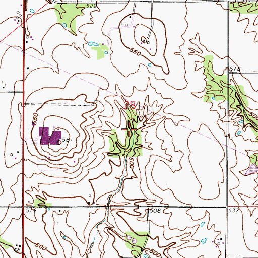 Topographic Map of North Knox High School, IN