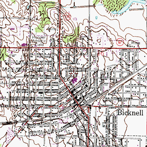 Topographic Map of North Knox Central Elementary School, IN