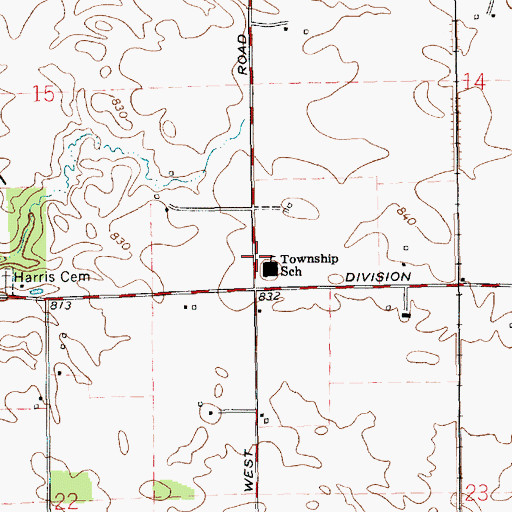 Topographic Map of Union Elementary School, IN