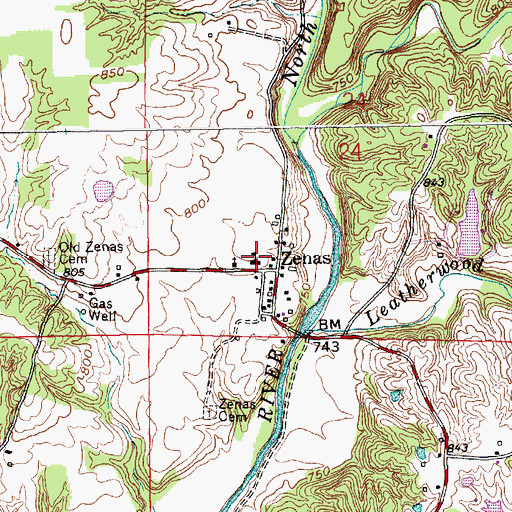 Topographic Map of Zenas Elementary School, IN
