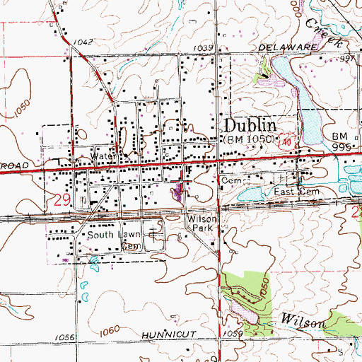 Topographic Map of Dublin Elementary School, IN