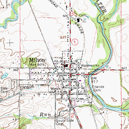 Topographic Map of Milton Elementary School, IN