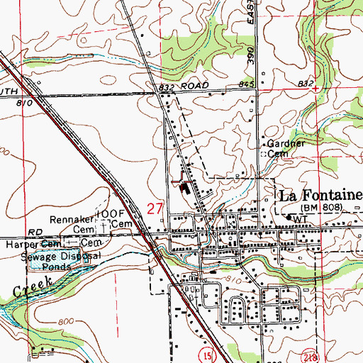 Topographic Map of Lafontaine Elementary School, IN