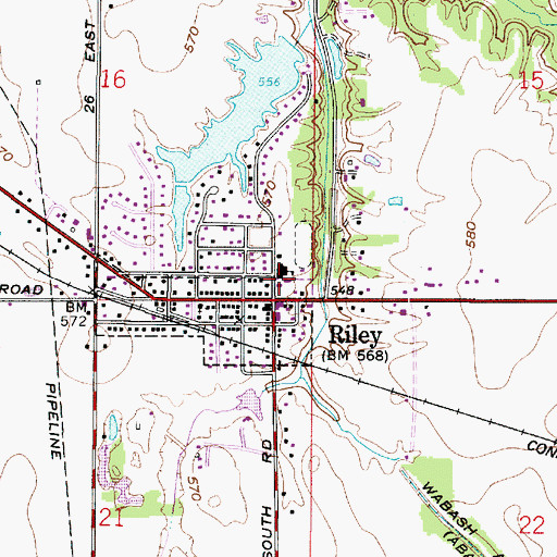 Topographic Map of Riley Elementary School, IN