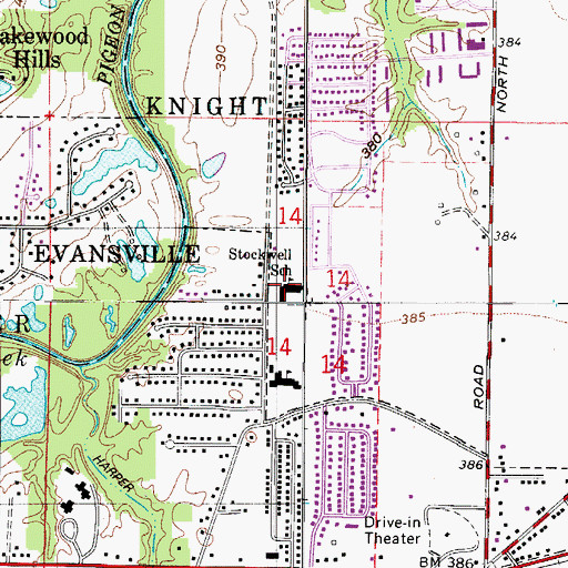Topographic Map of Stockwell Elementary School, IN