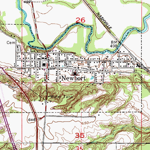 Topographic Map of Newport Elementary School, IN